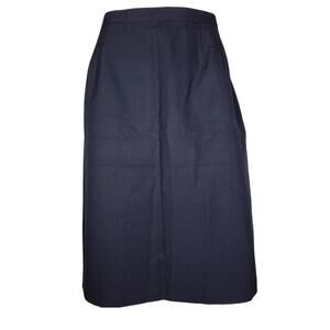 Kasper Womens Size 6 Skirt Straight Pencil Lined Zip Back Side Slit Navy Blue